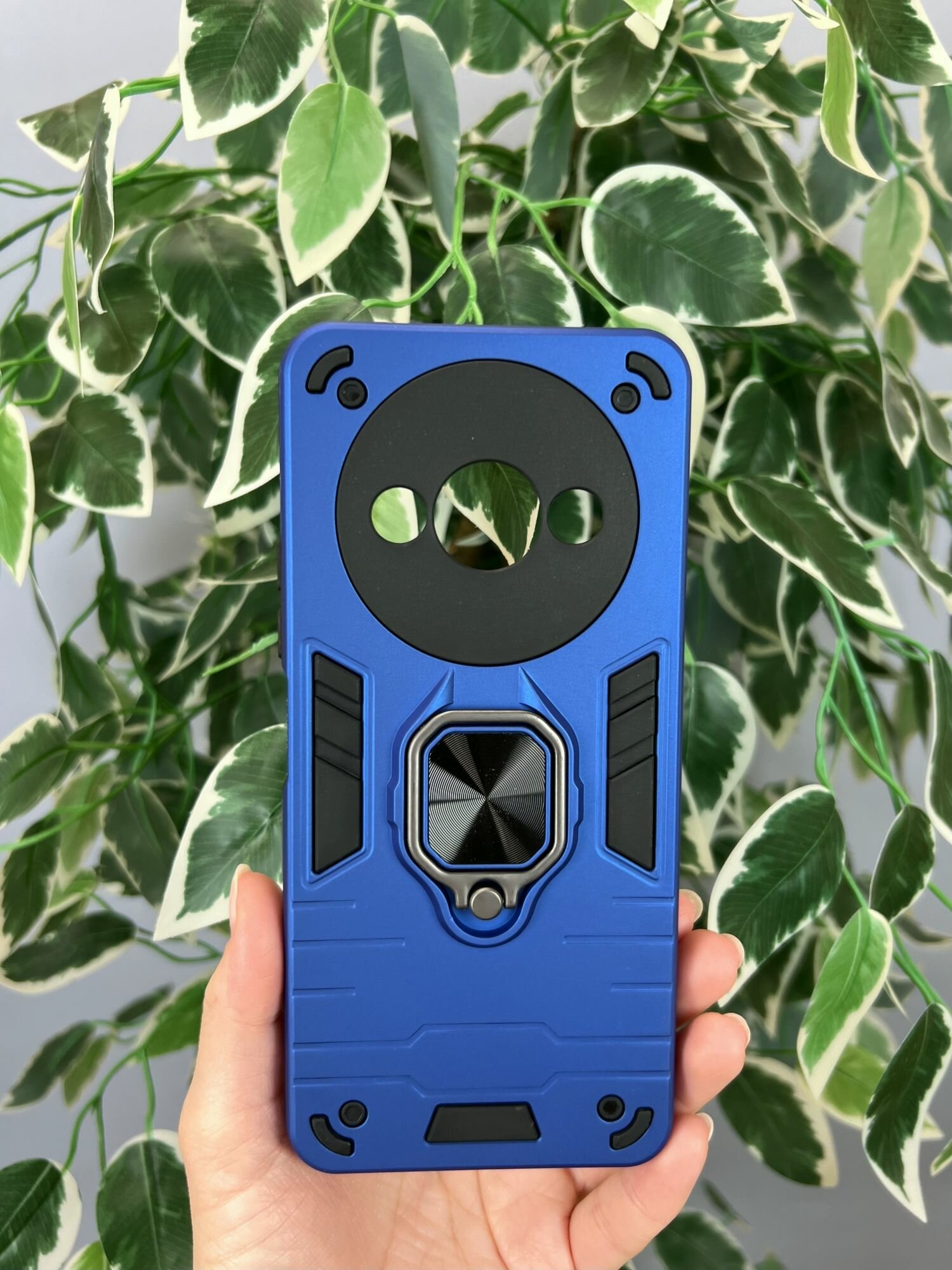 Чехол на Xiaomi Redmi A3 и A3X и Poco C61 / Редми А3 и А3Х и Поко С61 противоударный ring (Синий) — фото 1