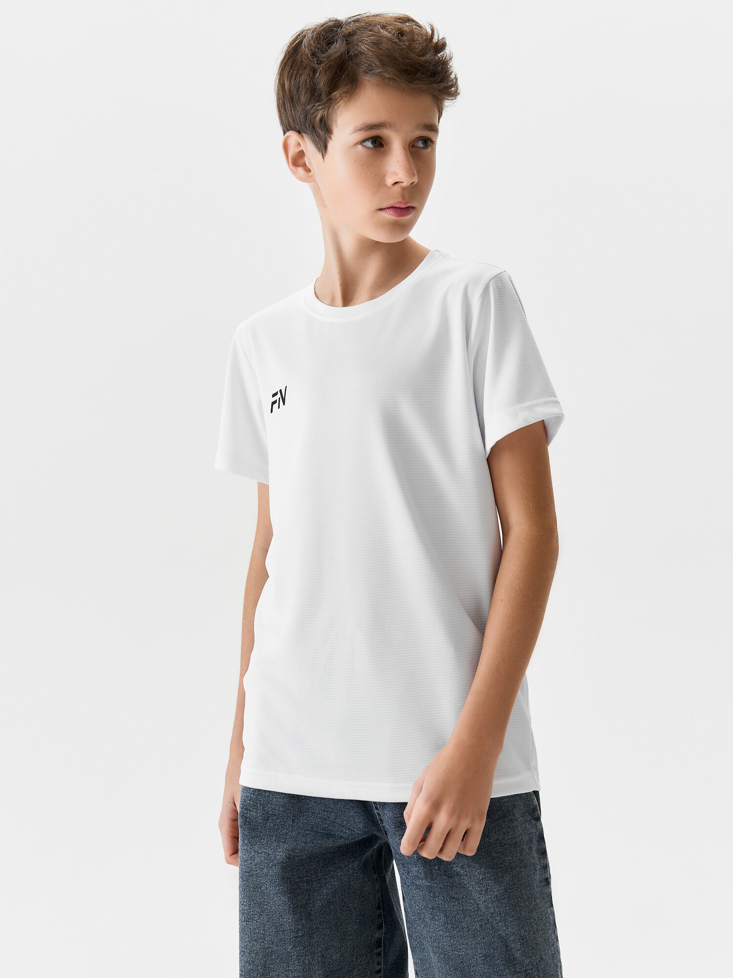 Футболка FN футболка для мальчика T-Shirt Kid футболка детская, размер 160, белый