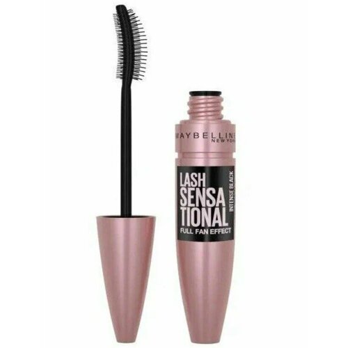фото Maybelline new york тушь для ресниц lash sensational, intense black интенсивно-чёрный, веерный объём, 9,5 мл