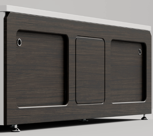 Изображение товара Экран-купе, МДФ, цвет венге, на ножках, раздвижной, регулировка по высоте