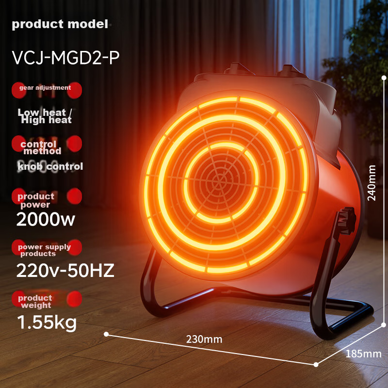 VCJ Heater Fan Heater for Home Use Energy-Saving High-Power Fast Heating Energy-Efficient Warm Air Blower 2000W PTC Ceramic Heating