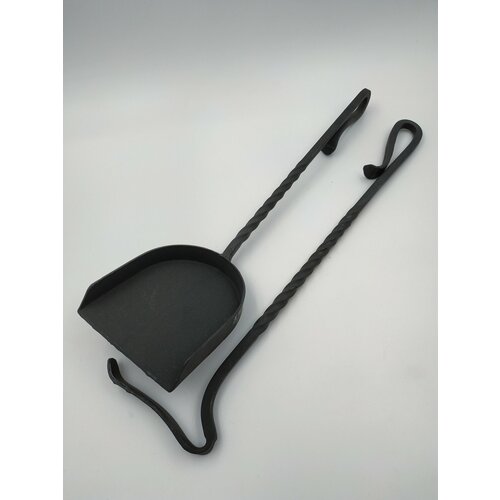 Кочерга и совок, 50 см, кованые, комплект для камина и мангала.