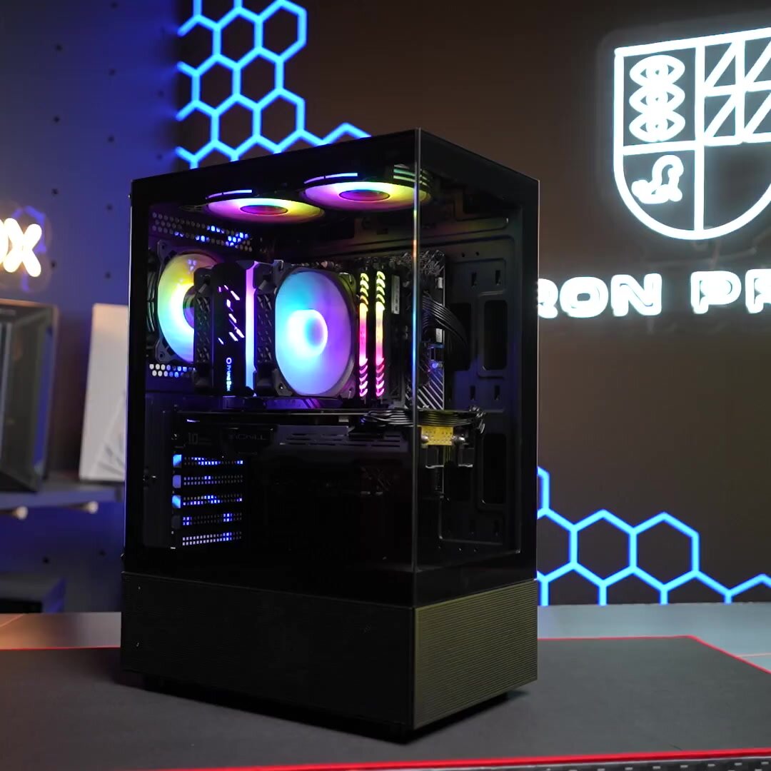 Корпус Invader Q8 + 3 ARGB вентилятора + закаленное стекло, ATX, Micro-ATX, Mini-ITX — фото 1