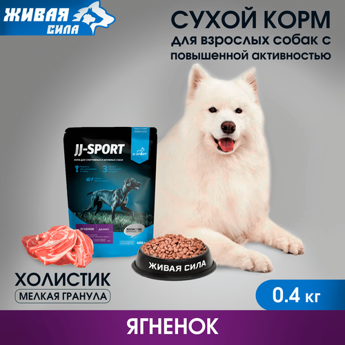 Живая Сила. Сухой корм для собак поддержка суставов "Джамп" с ягненком, мелкая гранула 0,4 кг