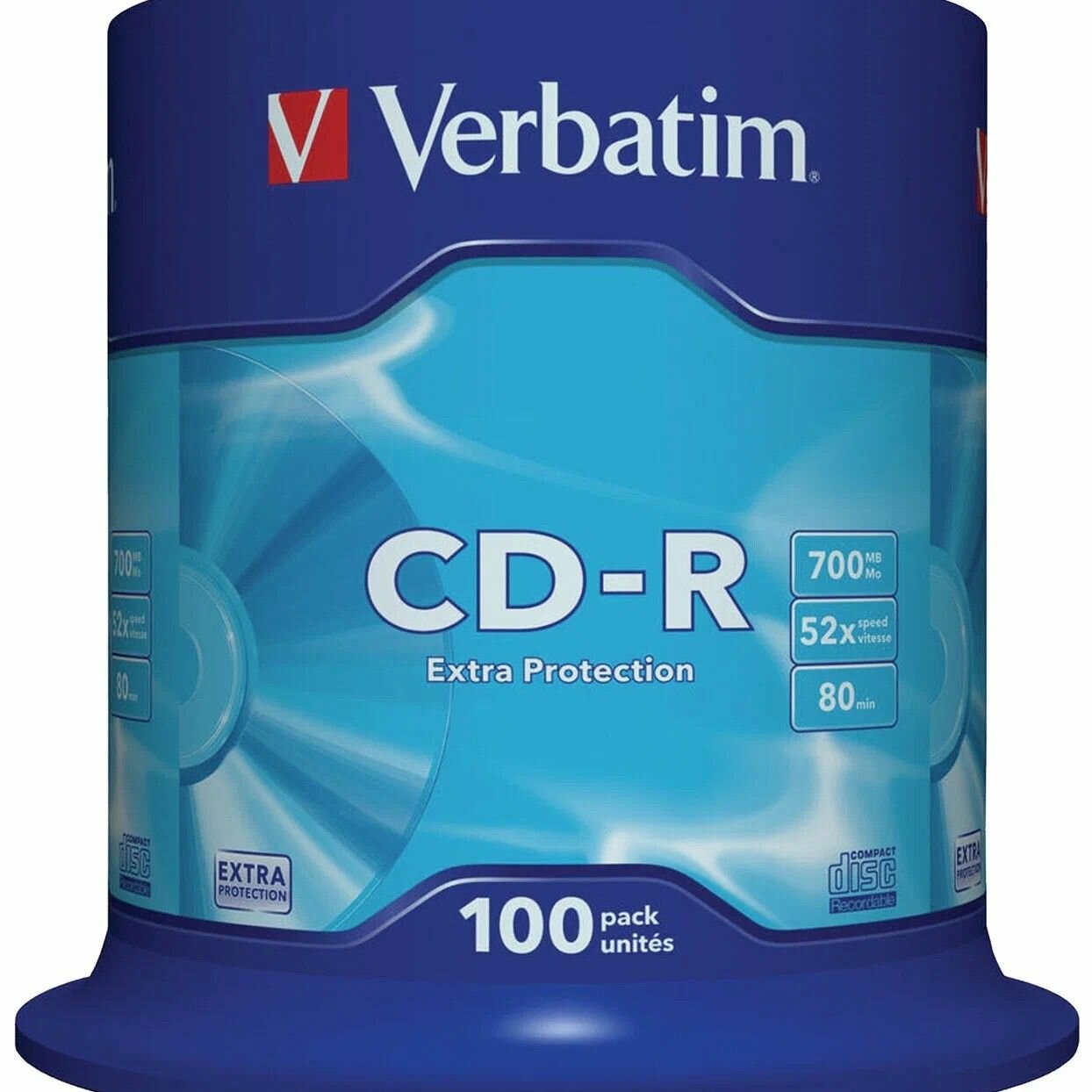 Verbatim Диск Диски CD - R 100 шт. 48 52 - x 700Mb, Cake Box 43411