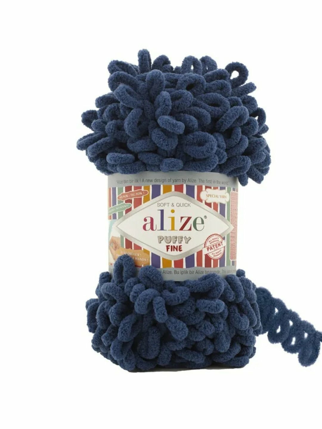 Пряжа Ализе Пуфф, для вязания, 100% полиэстер, длина нити 9 м, розовая