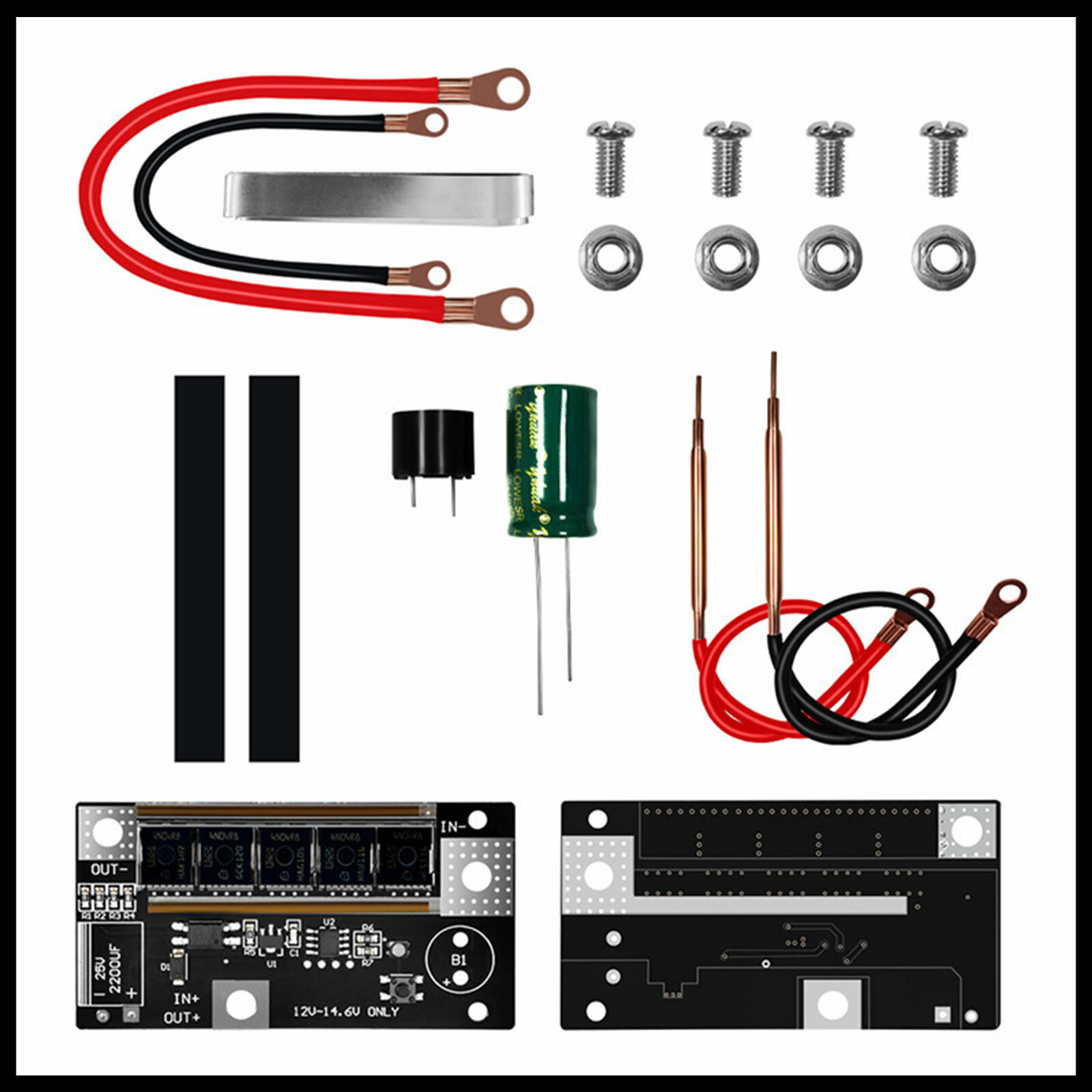 DIY Переносной точечный сварочный аппарат 12V для аккумуляторов 18650 26650 32650, плата PCB, устройство для сварки, точечные сварщики, напряжение 12-14.6V, ток 90-150A, размер упаковки 190*110*30mm, вес 110g, комплект: 1 основная плата, 2 входных