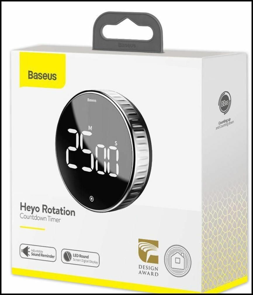 Изображение Цифровой таймер на магните Baseus Heyo rotation countdown timer black ACDJS-01
