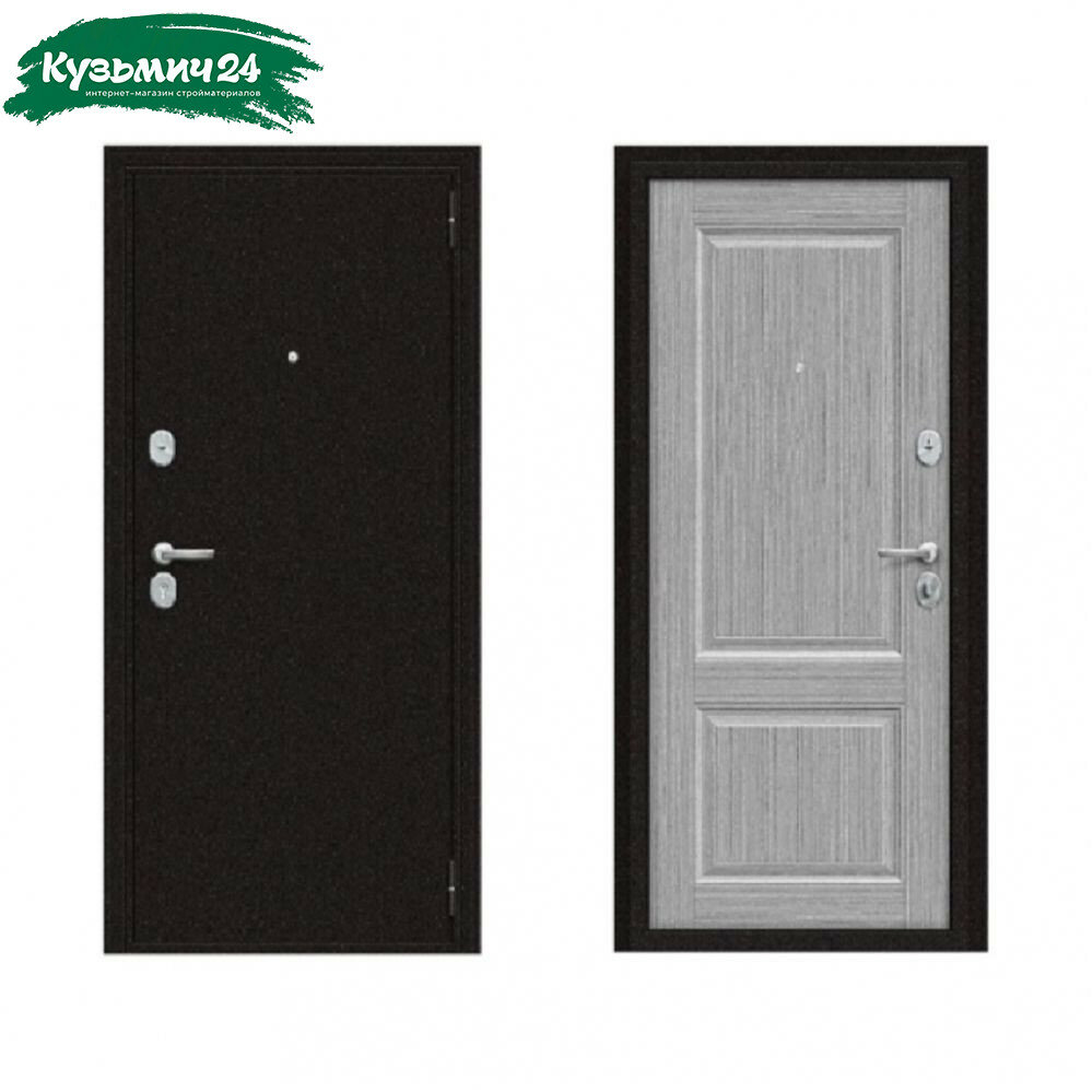 Дверь металлическая Bravo Эконом Optim 033-2714 серый клен антик медный 205х86 L