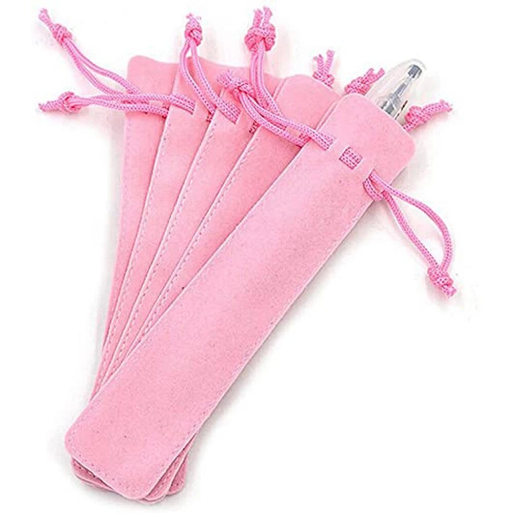Черный бархатный чехол для ручек, набор из 5 штук Розовый, Pink