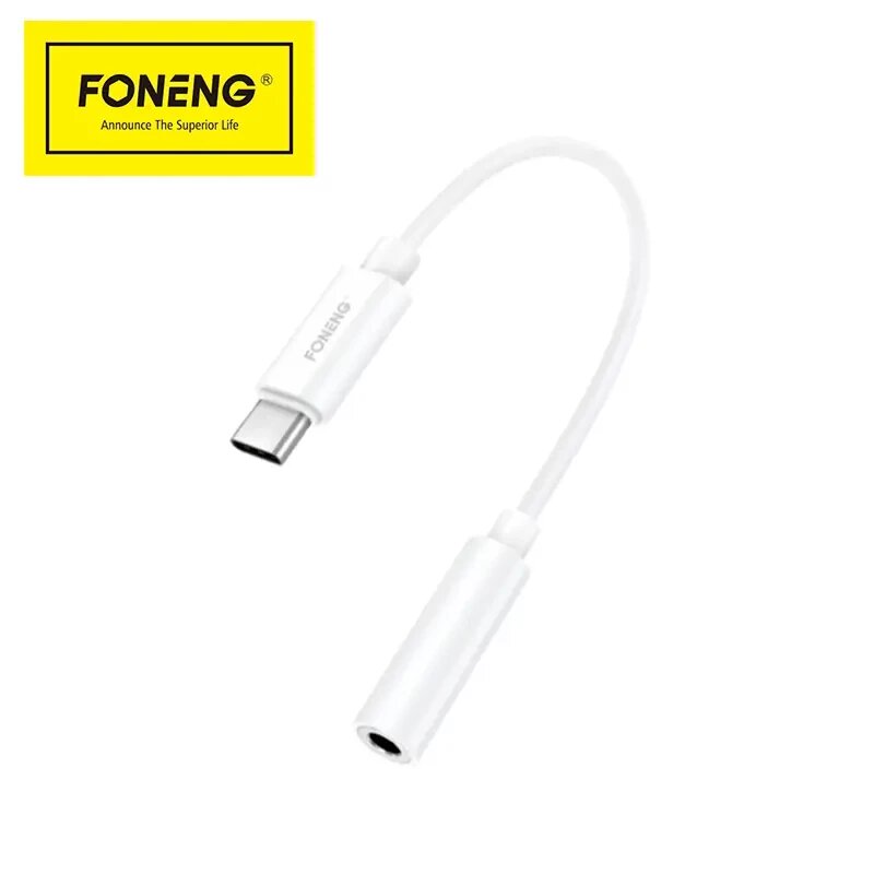 Адаптер AUX 3,5 - Type-C Foneng BM21, 10см (White)