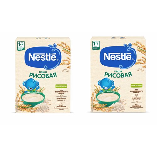 Каша Nestle безмолочная рисовая с 4 месяцев 200 г 2 шт каша nestle гречневая безмолочная с 4 месяцев 200 г 4 шт