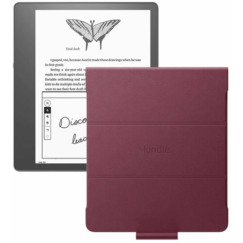 Электронная книга Amazon Kindle Scribe 64Gb + обложка Leather Burgundy