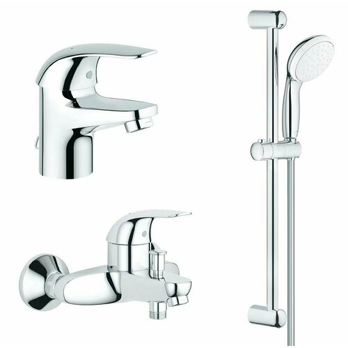 Комплект смесителей для ванной Grohe Euroeco Tempesta с цепочкой