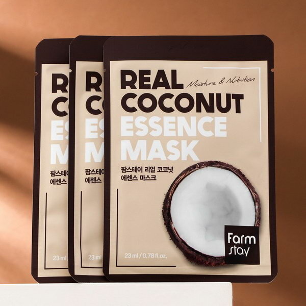 Набор из 3 масок для лица с экстрактом кокоса
