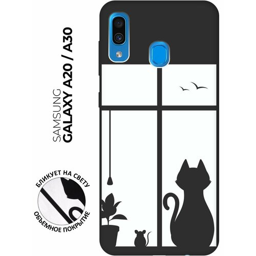 RE: PA Чехол - накладка Soft Sense для Samsung Galaxy A20 / A30 с 3D принтом Cat and Mouse черный re pa чехол накладка soft sense 3d для samsung galaxy a52 с принтом cat and mouse черный