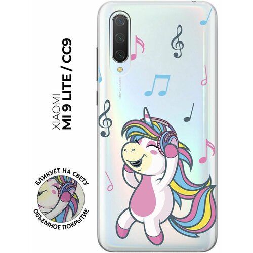 Силиконовый чехол с принтом Musical Unicorn для Xiaomi Mi 9 Lite / CC9 / Сяоми Ми 9 Лайт / Ми СС9