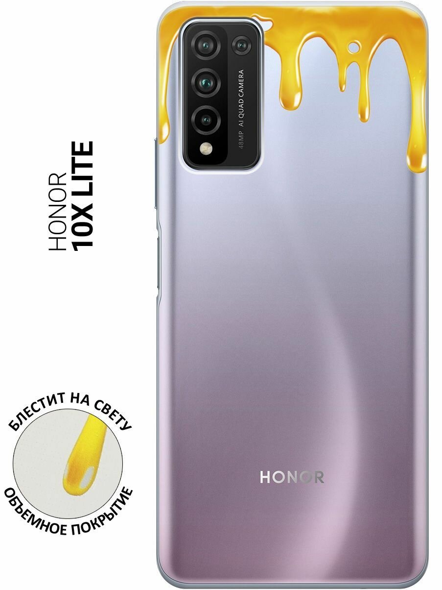Силиконовый чехол на Honor 10x Lite, Хонор 10Х Лайт с 3D принтом "Honey" прозрачный
