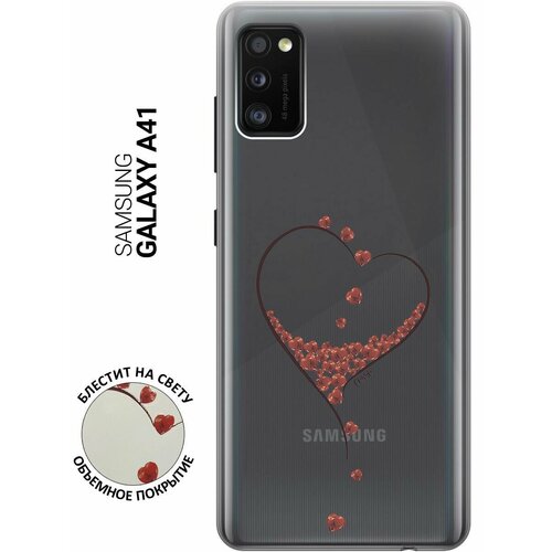 Ультратонкий силиконовый чехол-накладка для Samsung Galaxy A41 с 3D принтом Little hearts ультратонкий силиконовый чехол накладка для samsung galaxy s20 с 3d принтом little hearts