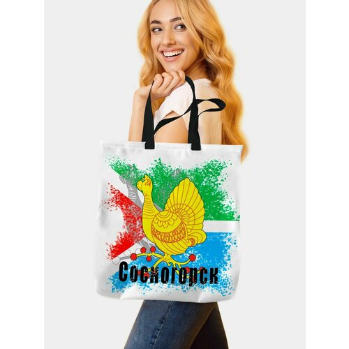 фото Сумка шоппер , белый филя флаги