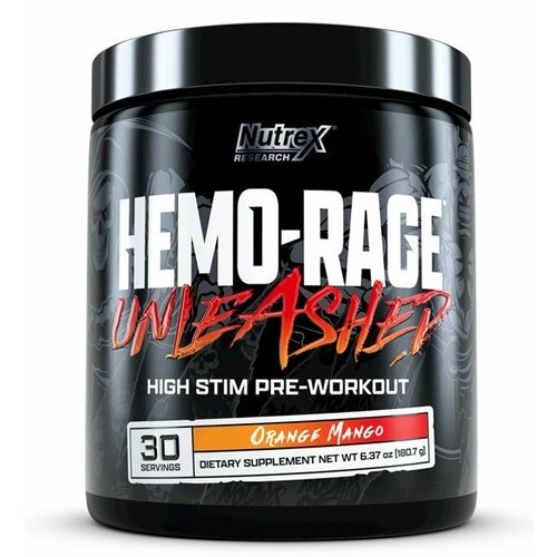 Nutrex Hemo-Rage Unleashed (180г) Фруктовый пунш nutrex hemo rage unleashed 180 гр апельсин манго