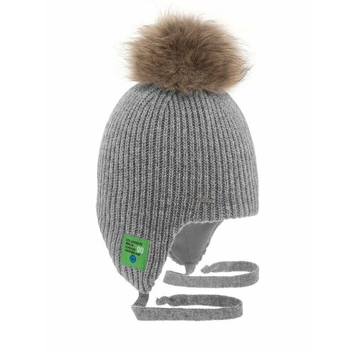 фото Шапка mialt, размер 52-54, серый