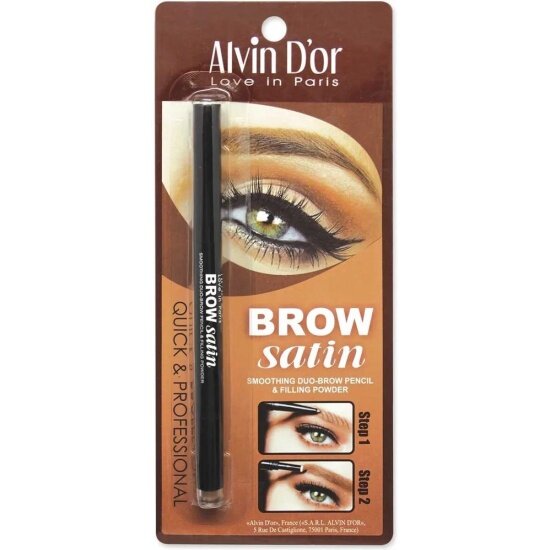 Карандаш для бровей + пудра Alvin D'or Brow Satin 01 medium brown