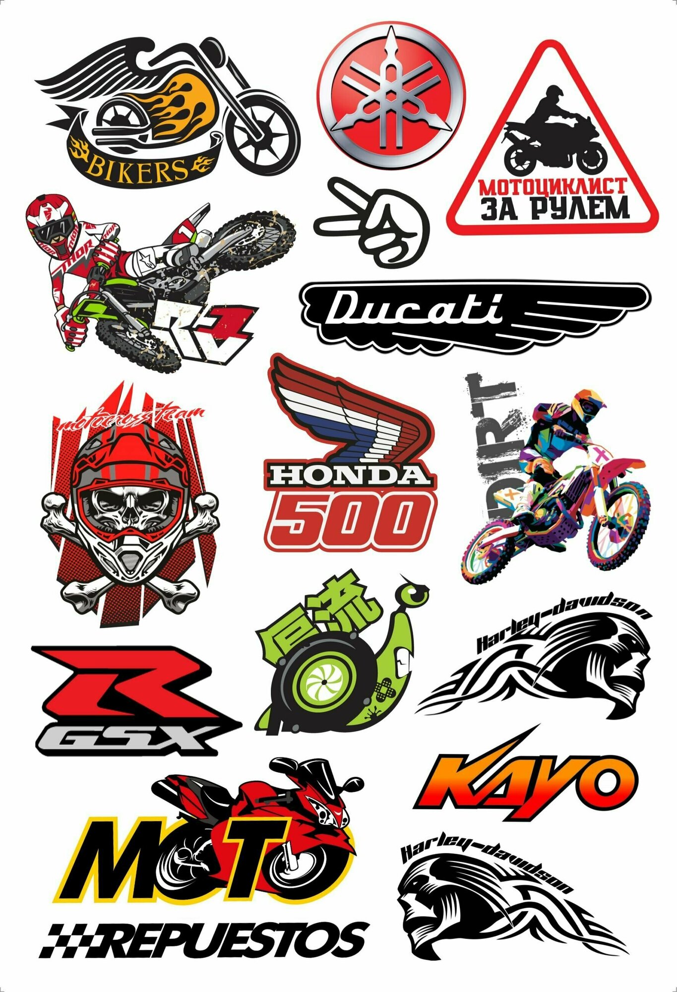 Наклейки на мотоцикл, трицикл, квадроцикл, велосипед — фото 1