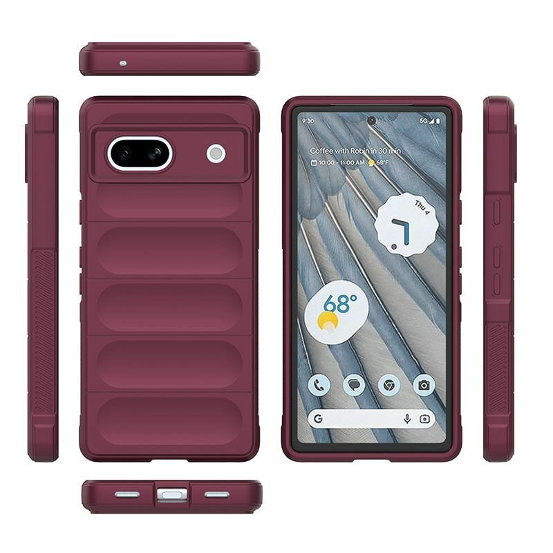 Противоударный чехол Flexible Case для Google Pixel 7a бордовый