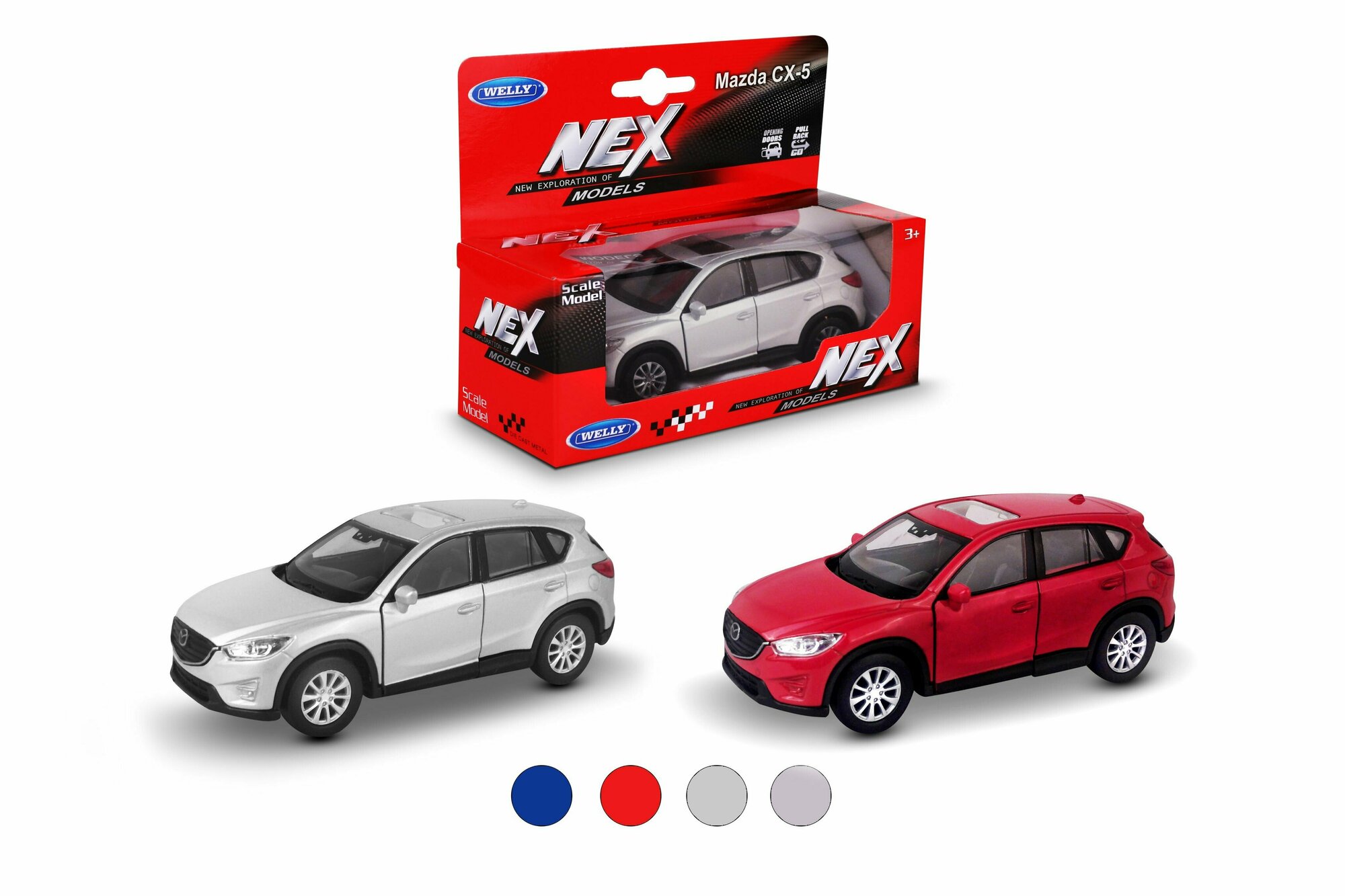 Машинка WELLY MAZDA CX-5 / модель машины 1:38 с пружинным механизмом / цвет в ассортименте