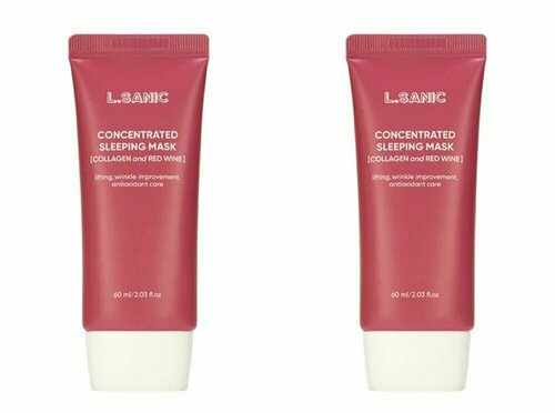 L.SANIC Маска концентрированная с коллагеном и красным вином Collagen & Red Wine Concentrated Sleeping Mask, 60мл - 2 штуки