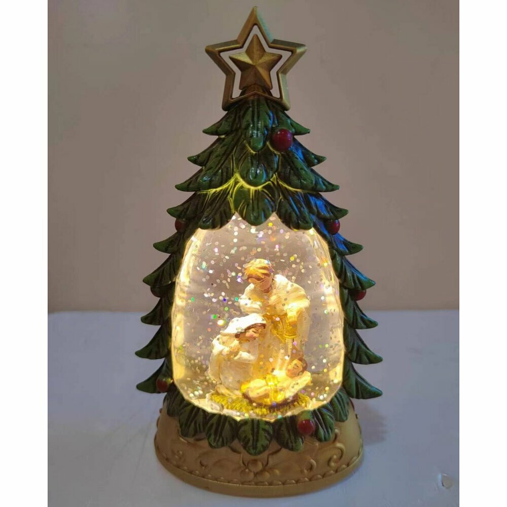 Снежный шар Рождество (подсветка, вьюга, 2xAAA, не прилаг.), 9х4х15см KSM-796150