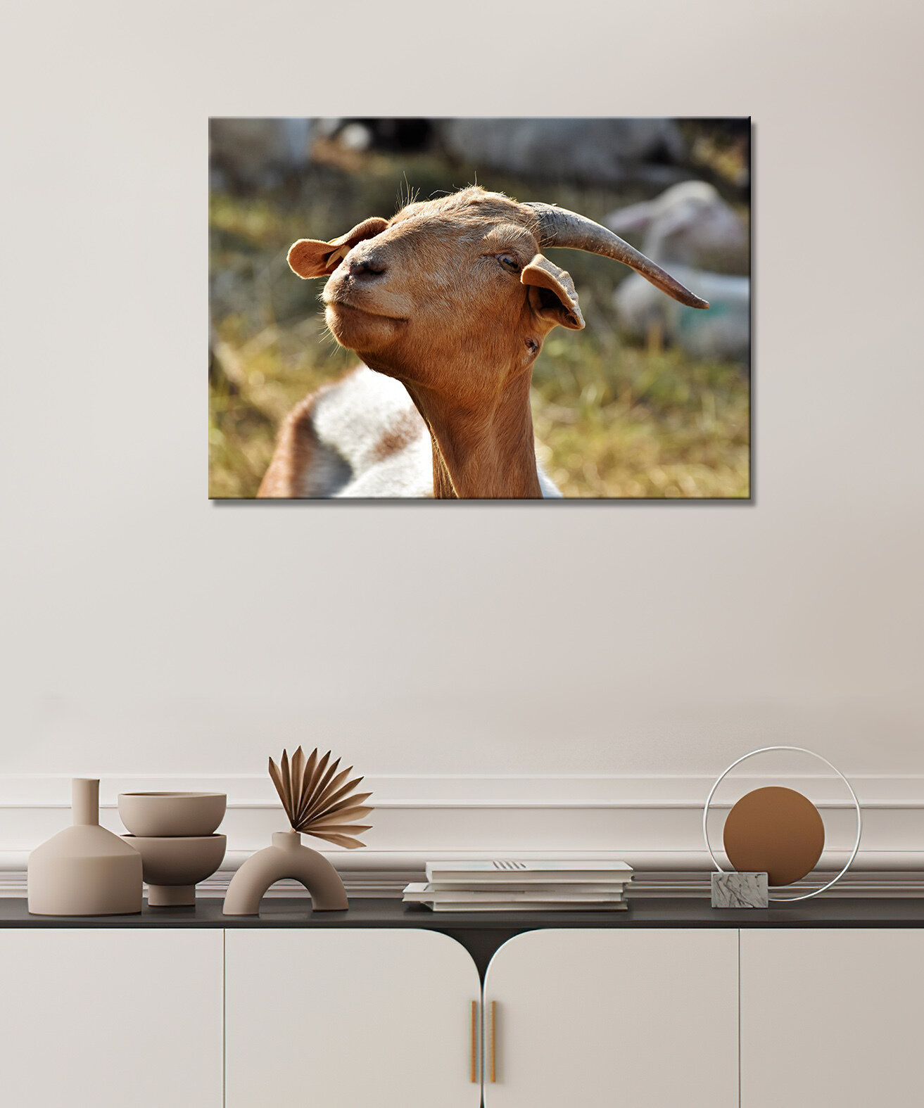 Картина - Коза козел коричневый козел коричневая коза (12) 20х30