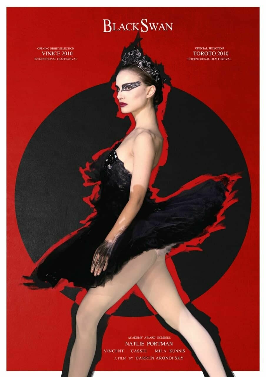 Плакат постер на бумаге Черный лебедь (Black Swan 2010г). Размер 21 на 30 см