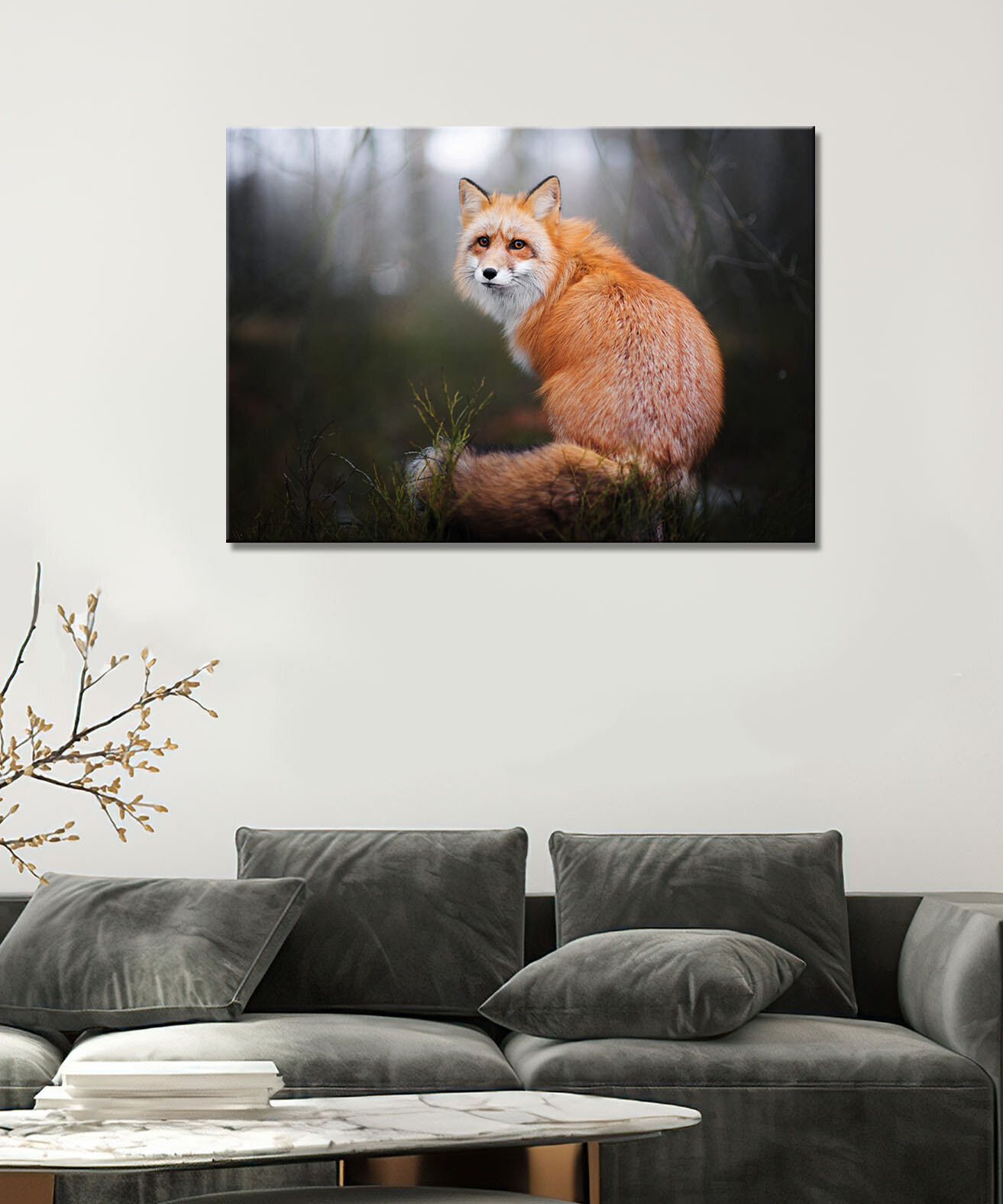 Картина - Лиса, лис, лисы, лисичка, лисенок, лисица, рыжая лиса, лиса в лесу (64) 20х30