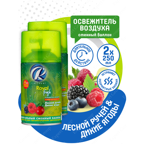 Освежитель воздуха Rio Royal Fresh Лесной ручей и Дикие ягоды 250 мл. баллон х 2 шт.