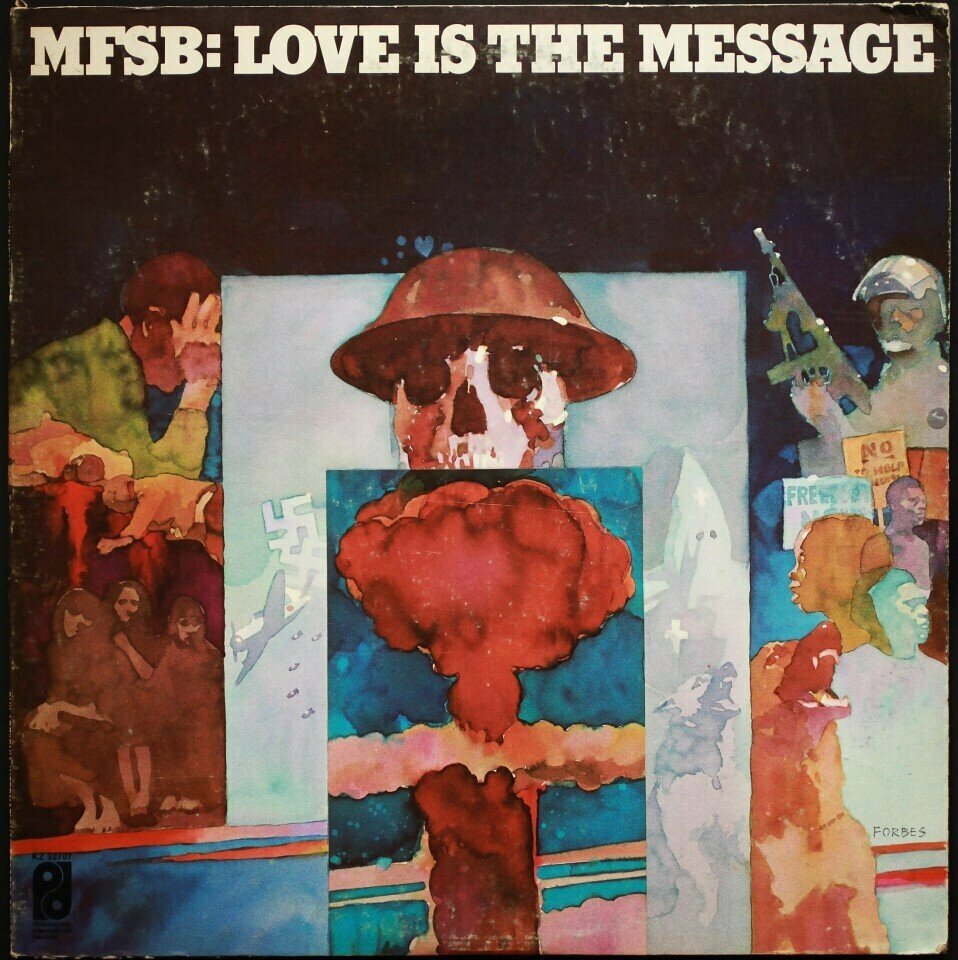 Плакат постер на холсте MFSB: Love is the message/мфсб: Любовь это сообщение. Размер 21 х 30 см