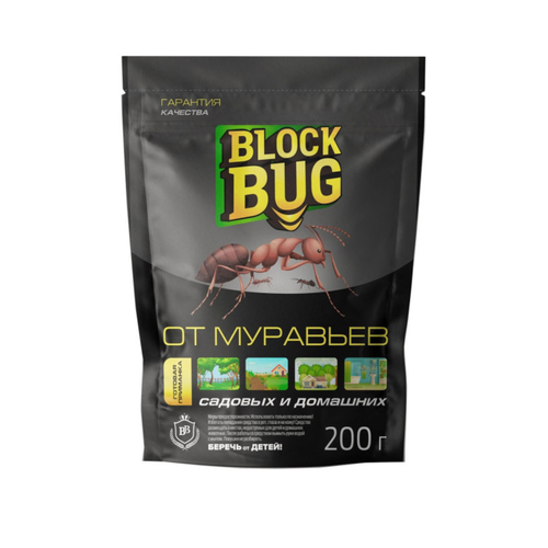 Блок Баг / Block Bug - Гранулы от муравьев садовых и домашних 200 г