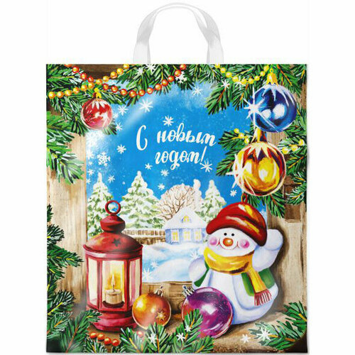 Пакет ПЭ с петлевой ручкой 38х426см 40 ПНД Магия праздника НГ Интерпак 140₽