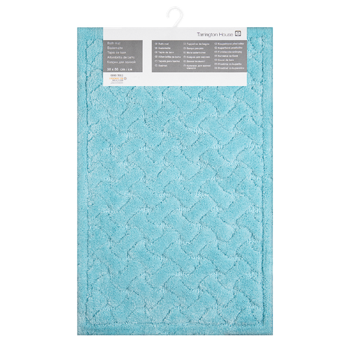 Tarrington House Коврик для ванной бирюзовый однотонный жаккард, 50 x 80см