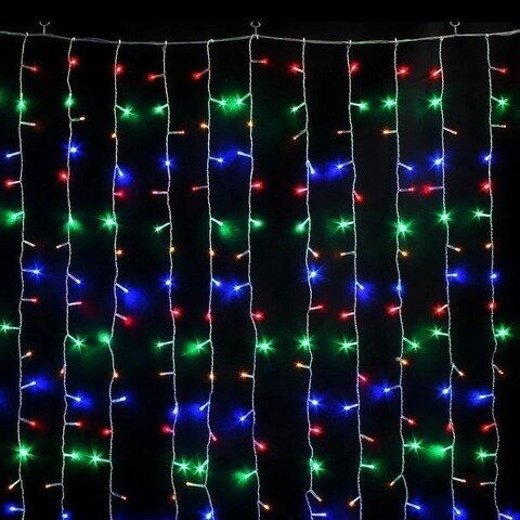 Новогодняя гирлянда-занавеска штора LED 1.5*1.5 м. (разноцветный)