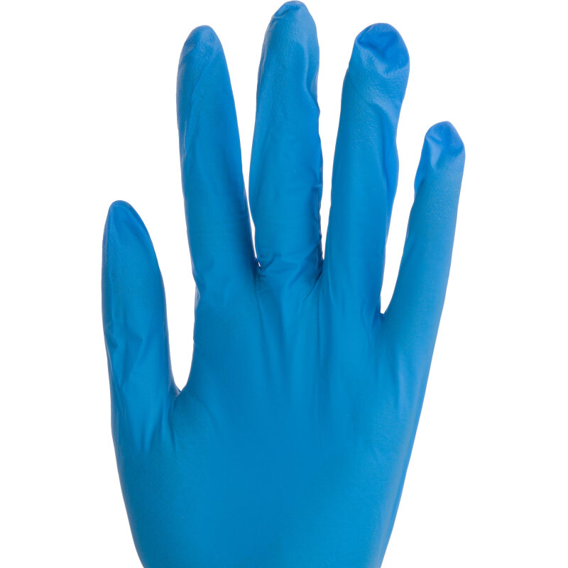 Перчатки нитрил. н/о, текст, SFM (L) 50 пар/уп, фиолетово-голубые