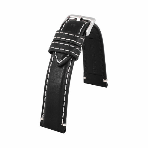 Ремешок Mario Notti, фактура гладкая, размер 22, черный