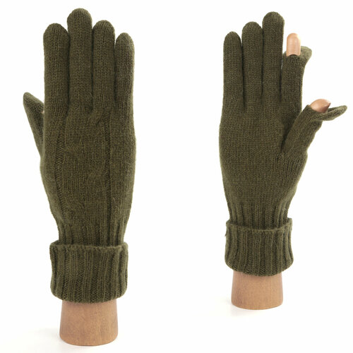 фото Перчатки fabretti, демисезон/зима, шерсть, утепленные, размер 7, зеленый