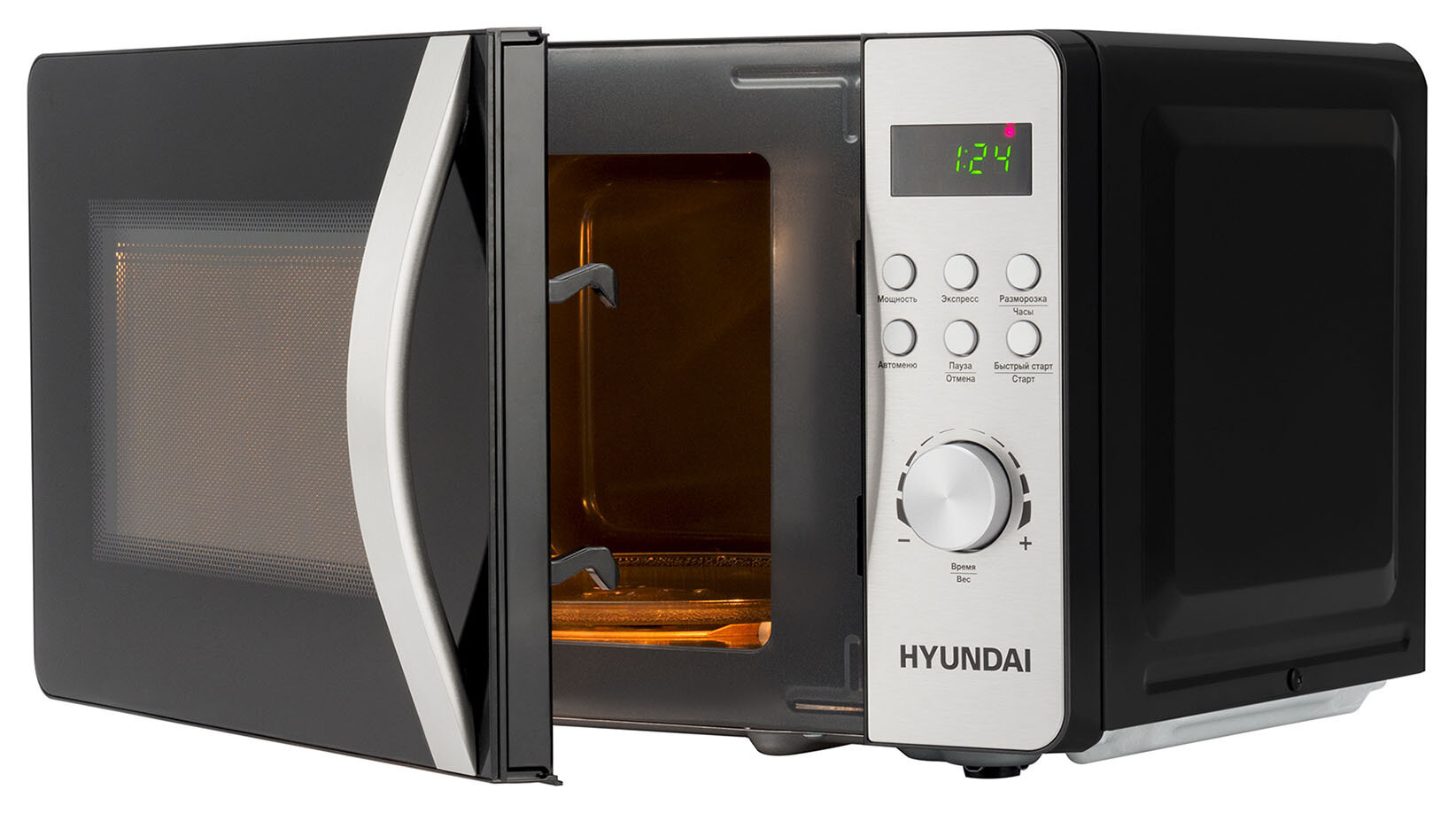 Микроволновая Печь Hyundai HYM-D2074 20л. 700Вт черный/серебристый - фотография № 12