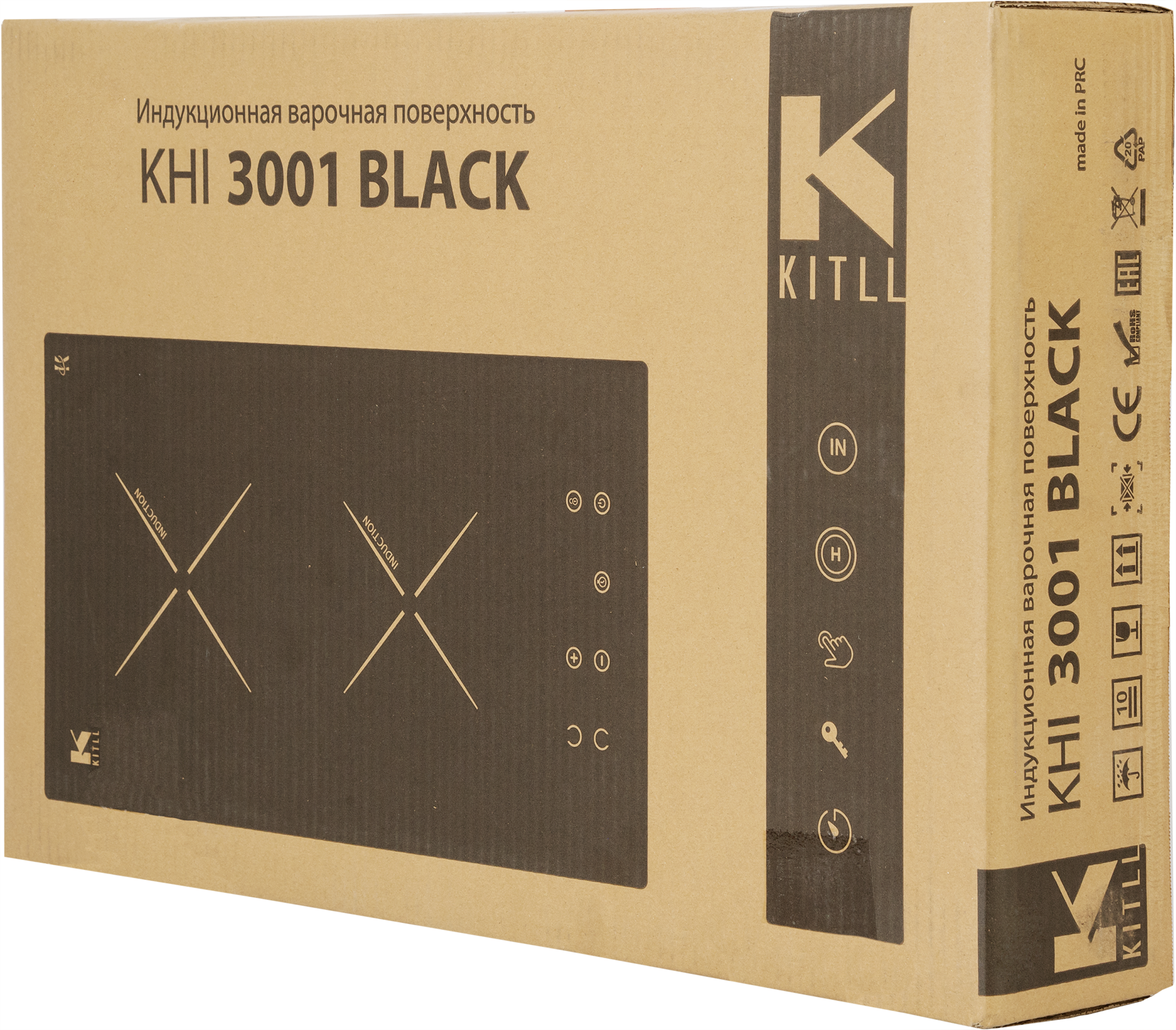 Варочная панель индукционная Kitll KHI 3001 BLACK 2 конфорки 30x52 см цвет чёрный - фотография № 9