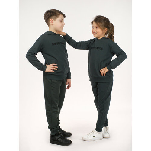 фото Школьная форма , свитшот и брюки, размер 134, хаки gamel kids