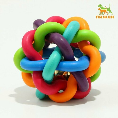 Мяч Молекула с бубенчиком, 7 см, микс цветов (комплект из 7 шт)