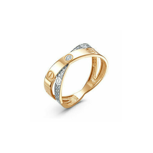 фото Кольцо diamant online, золото, 585 проба, фианит, размер 16, прозрачный