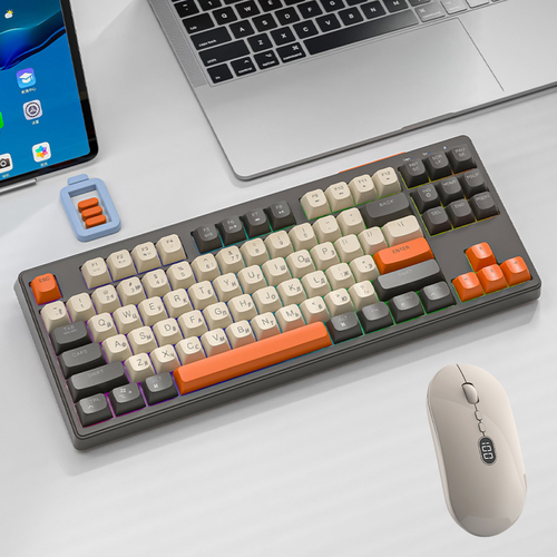 Комплект мышь клавиатура беспроводная русская Wolf К87 Bluetooth+2.4Ghz + мышка Х1 USB 2.4Ghz набор для компьютера ноутбука мембранная mouse/keyboard